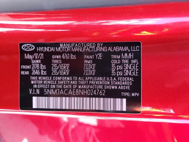 Photo 13 VIN: 5NMJACAE8NH024762 - HYUNDAI TUCSON 