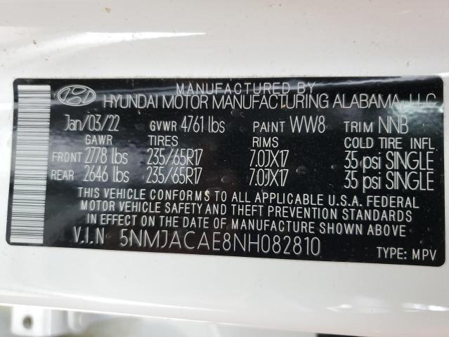 Photo 12 VIN: 5NMJACAE8NH082810 - HYUNDAI TUCSON SE 