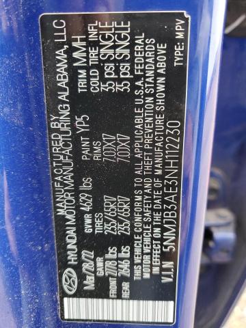 Photo 11 VIN: 5NMJB3AE3NH112230 - HYUNDAI TUCSON 