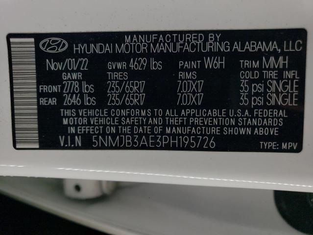 Photo 13 VIN: 5NMJB3AE3PH195726 - HYUNDAI TUCSON SEL 