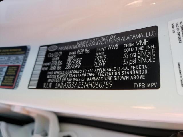 Photo 9 VIN: 5NMJB3AE5NH060759 - HYUNDAI TUCSON SEL 