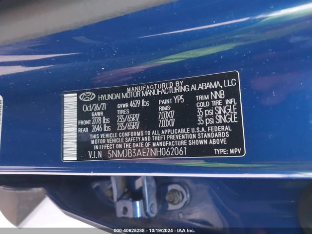 Photo 8 VIN: 5NMJB3AE7NH062061 - HYUNDAI TUCSON 