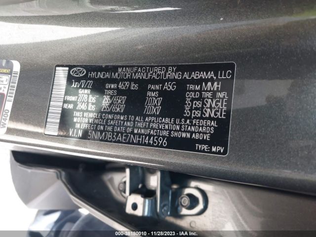 Photo 8 VIN: 5NMJB3AE7NH144596 - HYUNDAI TUCSON 