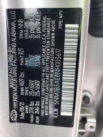 Photo 13 VIN: 5NMJB3AE8NH003617 - HYUNDAI TUCSON 