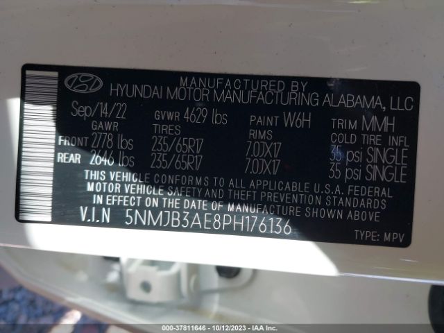 Photo 8 VIN: 5NMJB3AE8PH176136 - HYUNDAI TUCSON 