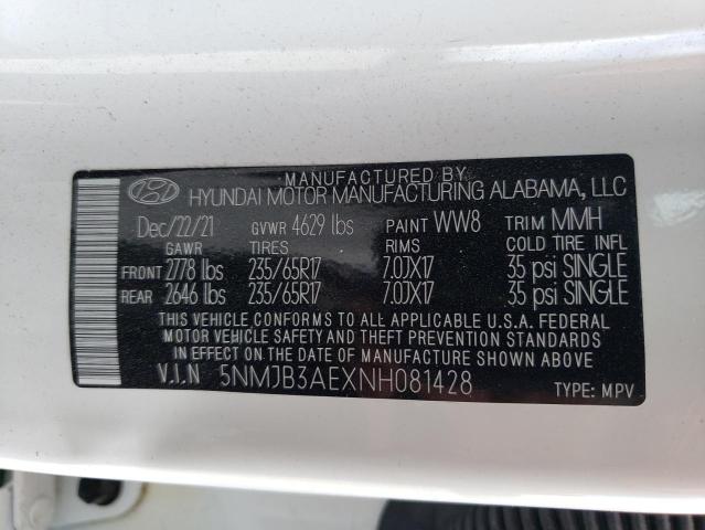 Photo 11 VIN: 5NMJB3AEXNH081428 - HYUNDAI TUCSON SEL 