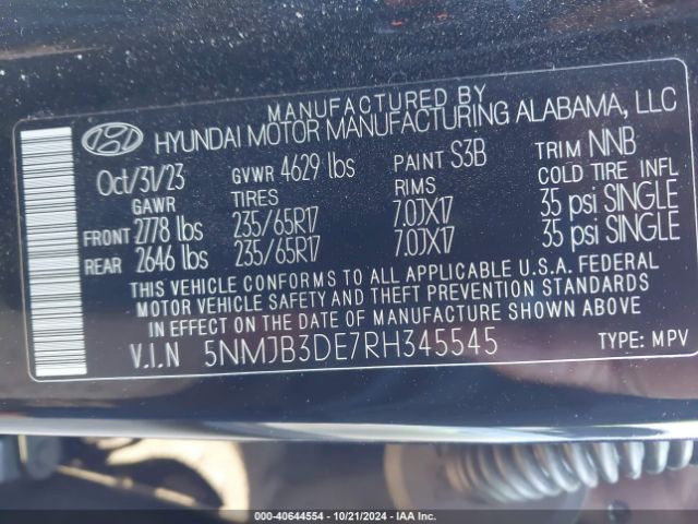 Photo 8 VIN: 5NMJB3DE7RH345545 - HYUNDAI TUCSON 