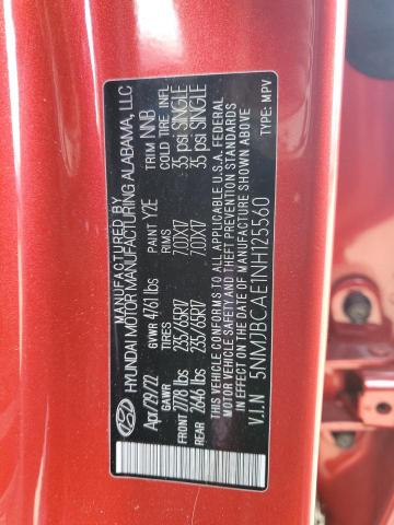 Photo 11 VIN: 5NMJBCAE1NH125560 - HYUNDAI TUCSON SEL 