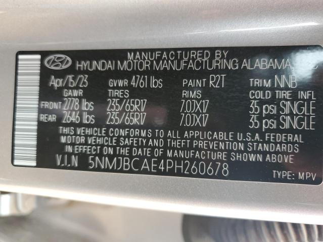 Photo 13 VIN: 5NMJBCAE4PH260678 - HYUNDAI TUCSON SEL 