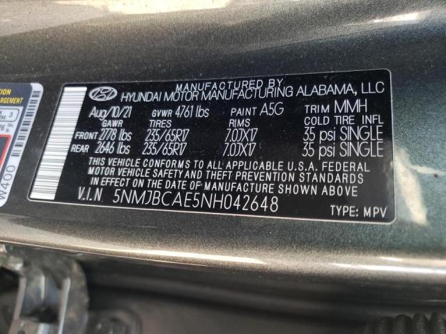 Photo 9 VIN: 5NMJBCAE5NH042648 - HYUNDAI TUCSON SEL 