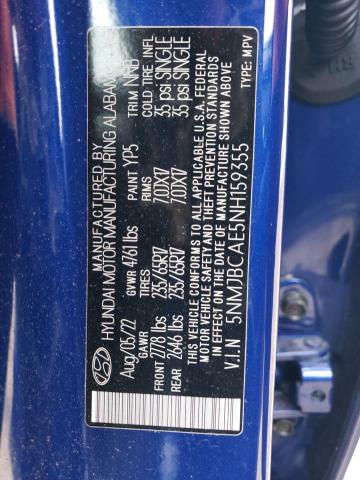 Photo 12 VIN: 5NMJBCAE5NH159355 - HYUNDAI TUCSON SEL 