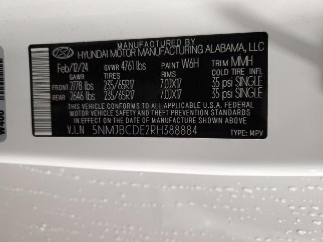 Photo 12 VIN: 5NMJBCDE2RH388884 - HYUNDAI TUCSON SEL 