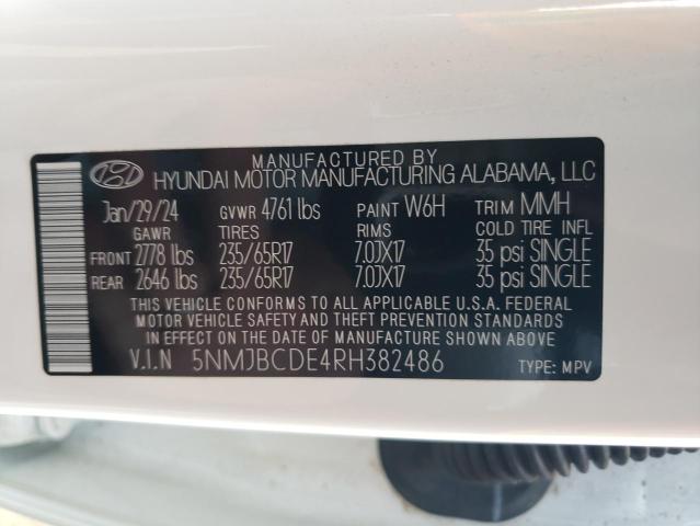 Photo 12 VIN: 5NMJBCDE4RH382486 - HYUNDAI TUCSON SEL 