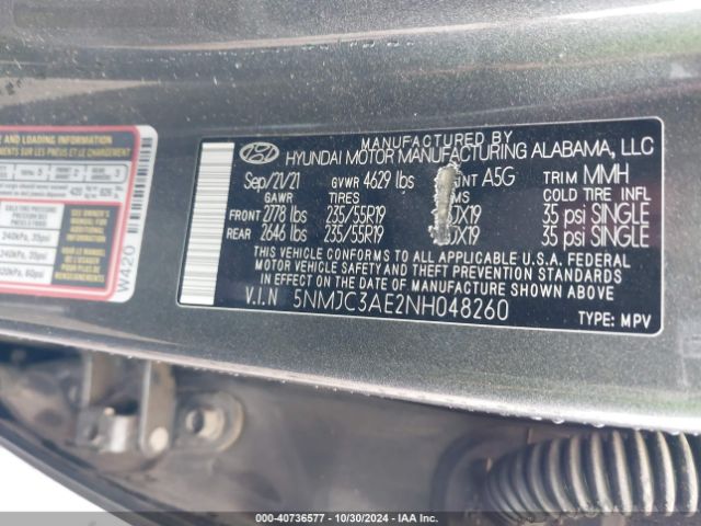 Photo 8 VIN: 5NMJC3AE2NH048260 - HYUNDAI TUCSON 