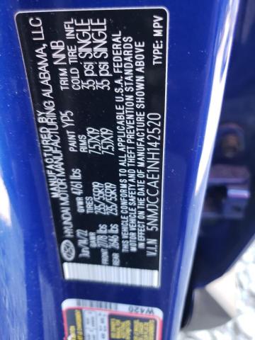 Photo 12 VIN: 5NMJCCAE1NH142520 - HYUNDAI TUCSON SEL 