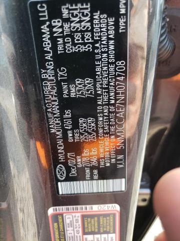 Photo 12 VIN: 5NMJCCAE7NH074708 - HYUNDAI TUCSON SEL 