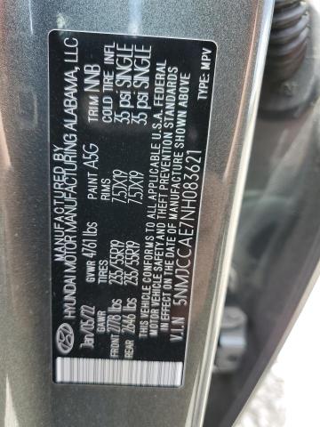 Photo 12 VIN: 5NMJCCAE7NH083621 - HYUNDAI TUCSON SEL 