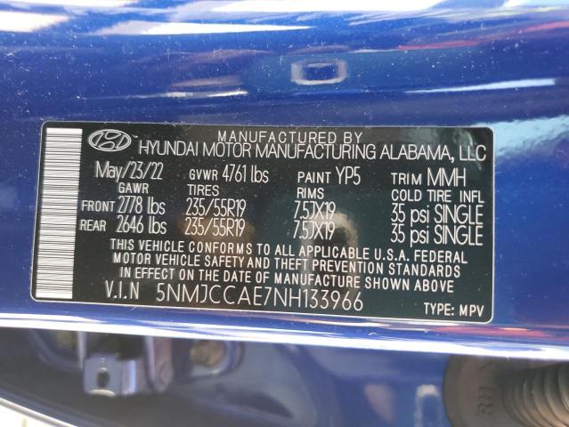 Photo 12 VIN: 5NMJCCAE7NH133966 - HYUNDAI TUCSON 