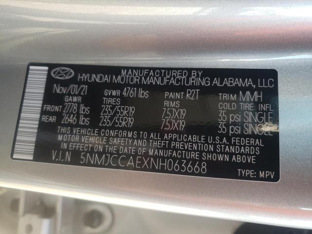 Photo 9 VIN: 5NMJCCAEXNH063668 - HYUNDAI TUCSON SEL 