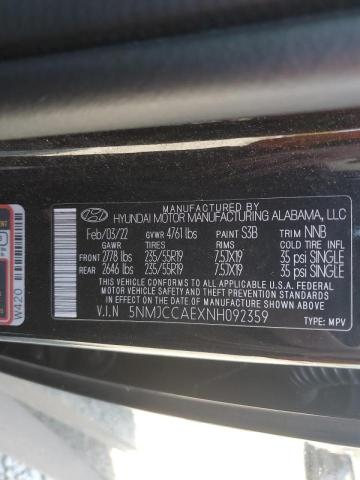 Photo 12 VIN: 5NMJCCAEXNH092359 - HYUNDAI TUCSON SEL 