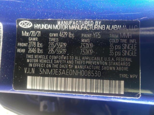 Photo 9 VIN: 5NMJE3AE0NH008530 - HYUNDAI TUCSON LIM 