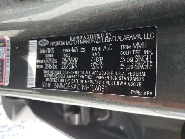 Photo 12 VIN: 5NMJE3AE1NH106031 - HYUNDAI TUCSON LIM 