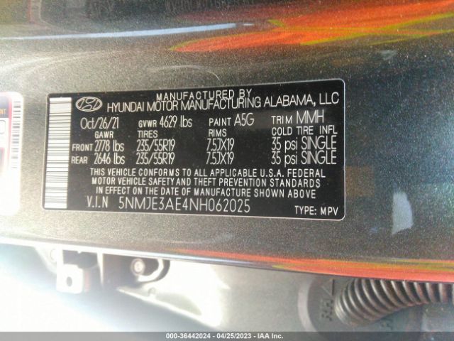 Photo 8 VIN: 5NMJE3AE4NH062025 - HYUNDAI TUCSON 