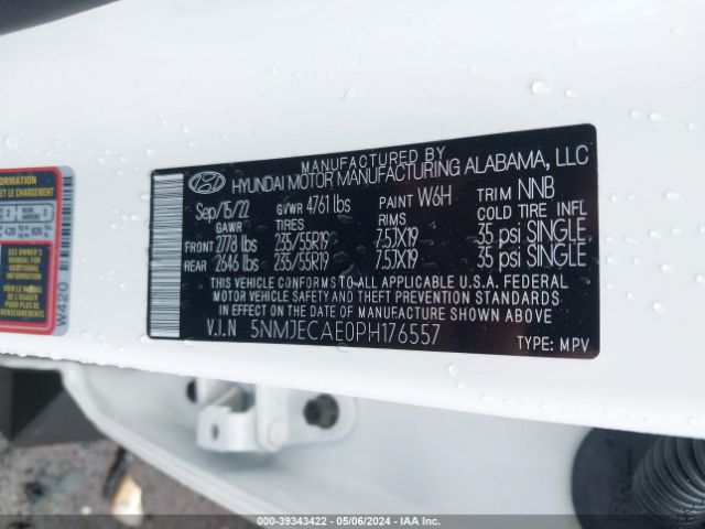 Photo 8 VIN: 5NMJECAE0PH176557 - HYUNDAI TUCSON 