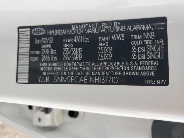 Photo 12 VIN: 5NMJECAE1NH137702 - HYUNDAI TUCSON LIM 