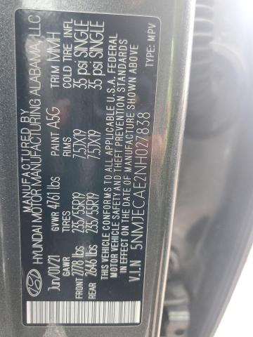 Photo 11 VIN: 5NMJECAE2NH027838 - HYUNDAI TUCSON 