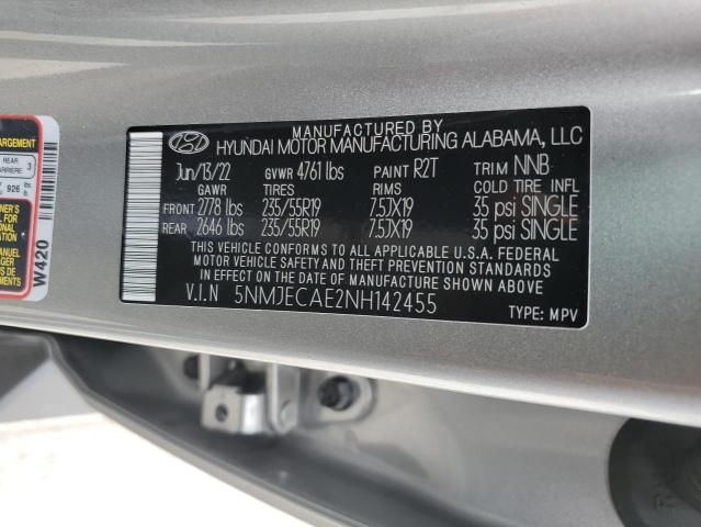 Photo 12 VIN: 5NMJECAE2NH142455 - HYUNDAI TUCSON 