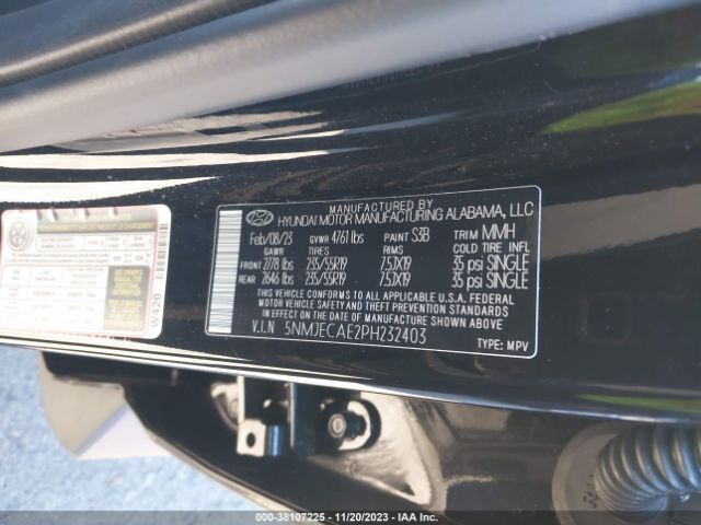 Photo 8 VIN: 5NMJECAE2PH178875 - HYUNDAI TUCSON 