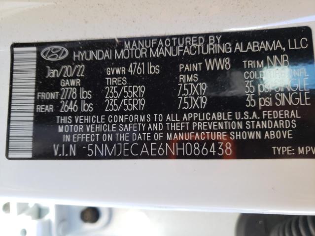 Photo 12 VIN: 5NMJECAE6NH086438 - HYUNDAI TUCSON LIM 