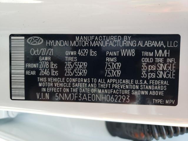 Photo 9 VIN: 5NMJF3AE0NH062293 - HYUNDAI TUCSON SEL 