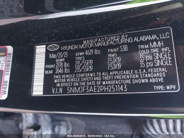 Photo 8 VIN: 5NMJF3AE2PH251143 - HYUNDAI TUCSON 