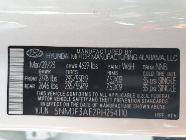 Photo 12 VIN: 5NMJF3AE2PH254110 - HYUNDAI TUCSON SEL 