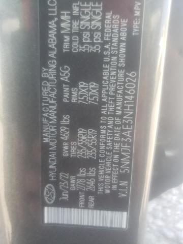 Photo 9 VIN: 5NMJF3AE3NH146026 - HYUNDAI TUCSON SEL 