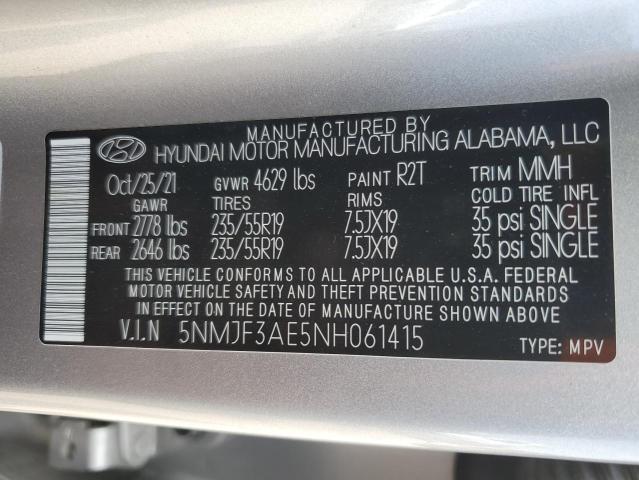 Photo 12 VIN: 5NMJF3AE5NH061415 - HYUNDAI TUCSON SEL 