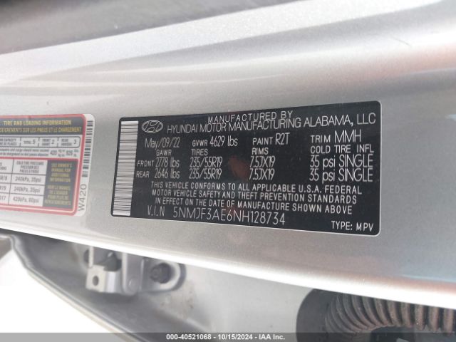 Photo 8 VIN: 5NMJF3AE6NH128734 - HYUNDAI TUCSON 