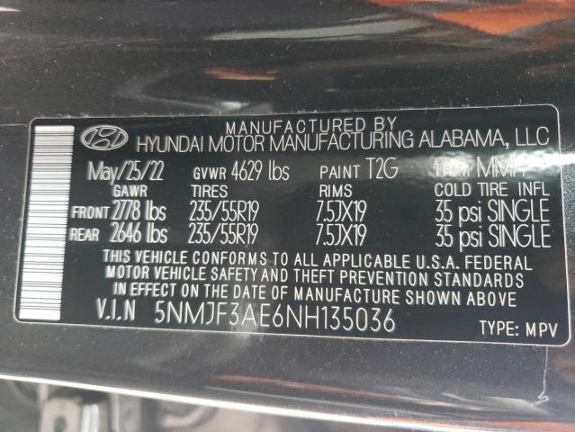 Photo 12 VIN: 5NMJF3AE6NH135036 - HYUNDAI TUCSON 