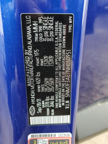 Photo 13 VIN: 5NMJF3AE7NH050951 - HYUNDAI TUCSON SEL 