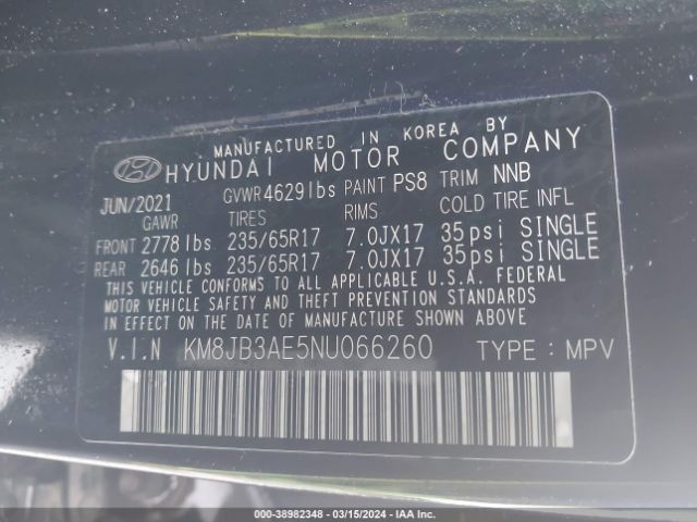 Photo 8 VIN: 5NMJF3AE8PH202870 - HYUNDAI TUCSON 