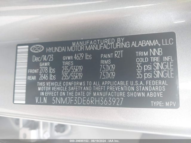 Photo 8 VIN: 5NMJF3DE6RH363927 - HYUNDAI TUCSON 