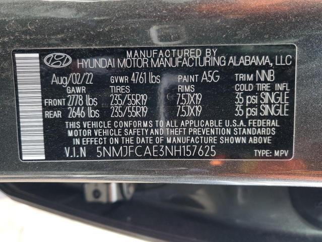 Photo 12 VIN: 5NMJFCAE3NH157625 - HYUNDAI TUCSON SEL 