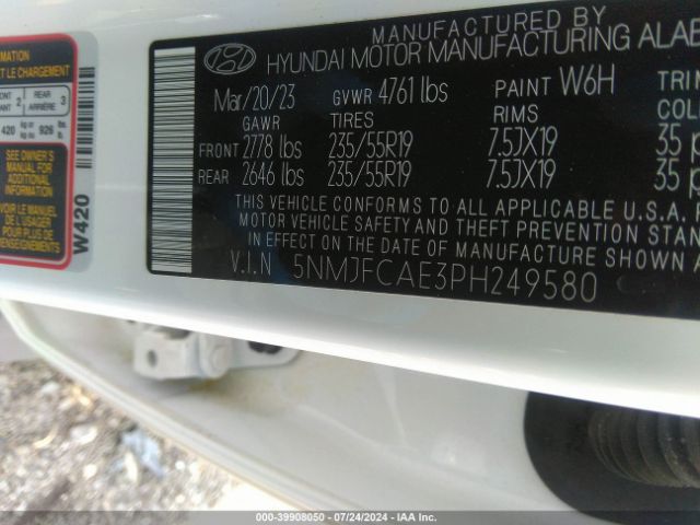 Photo 8 VIN: 5NMJFCAE3PH249580 - HYUNDAI TUCSON 