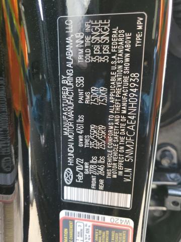 Photo 13 VIN: 5NMJFCAE4NH094938 - HYUNDAI TUCSON SEL 