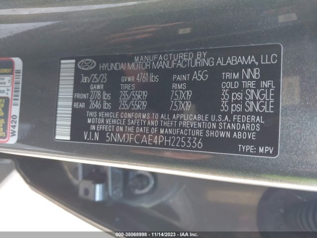 Photo 8 VIN: 5NMJFCAE4PH225336 - HYUNDAI TUCSON 