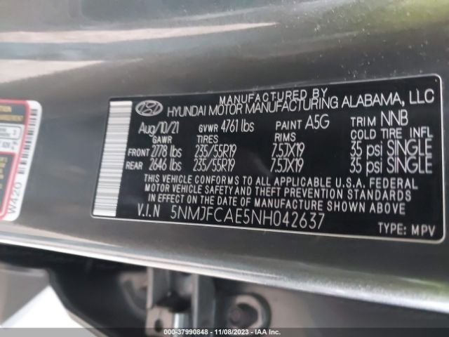 Photo 8 VIN: 5NMJFCAE5NH042637 - HYUNDAI TUCSON 