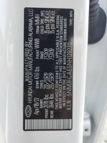 Photo 12 VIN: 5NMJFCAE5NH120270 - HYUNDAI TUCSON SEL 