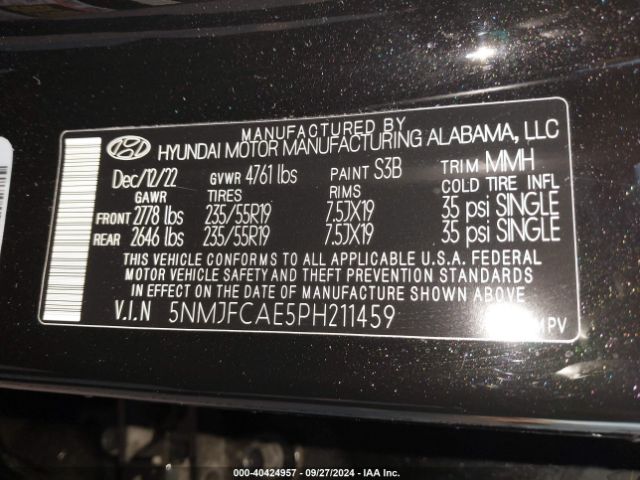 Photo 8 VIN: 5NMJFCAE5PH211459 - HYUNDAI TUCSON 